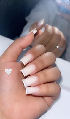 White Acrylic Nails Aesthetic, Nagel Inspiration, Milky Nails French, White Nail Ideas, Henna Nails, Milky Nails, Hard Nails, White Acrylic Nails, Colored Acrylic Nails