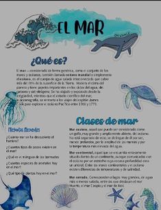 the spanish poster shows different types of animals and their names in blue, white, and green