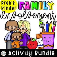 an adult and child's activity pack with the words, prek & kinder family