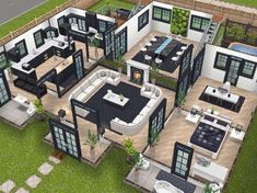 this is an aerial view of a modern house