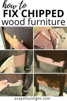 how to fix chipped wood furniture with easy step - by - step instructions and pictures