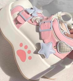 Dear Dolly Shoes, Cute Pink Platforms, Size 7 Shoes, Cool Platform Shoes, Pink And Blue Shoes, Where To Buy Cute Clothes, Kawaii Platform Shoes, Cute Roller Skates, Cute Platform Shoes