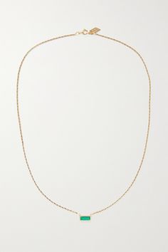 Loren Stewart's 'Valentino' necklace is minimally designed which makes it perfect for stacking with similar styles. Handmade from polished 10-karat gold, it's centered with a vibrant rectangular agate pendant. Modern 14k Gold Chain Necklace With Polished Finish, Modern 14k Gold Diamond Necklace For Everyday, Minimalist 14k Gold Necklace For Everyday Luxury, Minimalist Polished Diamond Necklace For Gift, Minimalist Polished Diamond Necklace Gift, Minimalist Diamond Necklace With Round Pendant On Cable Chain, Modern 14k Gold Necklace For Everyday, Minimalist 14k Gold Formal Chain Necklace, Minimalist 14k Gold Formal Necklace