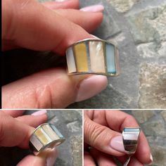 * Mother Of Pearl Sterling Silver Ring * Stamped 925 A1 Isgr * It’s 11g In Weight * It’s Size 7 * Multicolor Mother Of Pearl * Please Check All Pictures For Details Mother Pearl Ring, Multicolor Sterling Silver Hallmarked Rings, Multicolor Hallmarked Sterling Silver Rings, Modern Silver Ring With Inlay, Modern Silver Rings With Inlay, Sterling Silver White Inlay Ring, White Sterling Silver Ring With Inlay, White Sterling Silver Rings With Inlay, Wide Band Engagement Ring