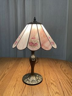 a lamp that is on top of a table