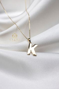 "ABOUT PRODUCT This 14K Gold Initial necklace is beautifully designed and hand crafted with our associates to make this a special gift for your loved ones. Knowing the value of our customers, We prepare each piece with extra care and attention.  ITEM DETAILS Material: 14K Gold Approx:  2.50 gram , Only pendant: 1.50 gram Available colors: Gold, Rose Gold, White Gold Available Sizes: 14\" to 20\" ✪ 14k Solid Gold ( Certification will be included with your order ) ✪Available 14K White, Yellow, Ros Gift White Gold Initial Necklace With Polished Finish, White Gold Initial Necklace With Polished Finish For Gift, Luxury Initial Pendant Necklace Gift, Elegant Polished Initial Necklace As Gift, Elegant Polished Initial Necklace Gift, 14k Gold Initial Pendant Necklace For Birthday, Luxury Initial Pendant Necklace As Gift, Yellow Gold Jewelry With Initials For Birthday Gift, 14k Gold Initial Necklace With Polished Finish