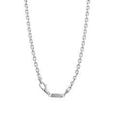 Discover the refined simplicity of this sterling silver cable chain. With its delicate yet durable design, it offers a smooth caress against the skin. Perfect for showcasing your favorite pendant or as a solo piece, this chain is the epitome of versatile sophistication. Classic Jewelry With Rolo Chain Link, Silver Cable Chain Link Necklace, Classic Sterling Silver Cable Chain Jewelry, Classic Sterling Silver Chain Necklace, Timeless Cable Chain Necklace As Gift, Classic Jewelry With Oval Link Cable Chain, Classic Oval Link Cable Chain Jewelry, Classic Sterling Silver Chain Necklace For Everyday, Classic Everyday Sterling Silver Chain Necklace