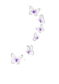 three purple butterflies flying in the air