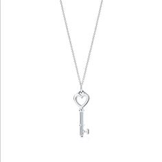 Beautiful Dainty Heart Key Necklace From Tiffany & Co. Silver Key Necklace, Tiffany Necklace, Silver Key, Heart Key, Heart And Key, Necklace Heart, Key Necklace, Tiffany Co Jewelry, Tiffany & Co.