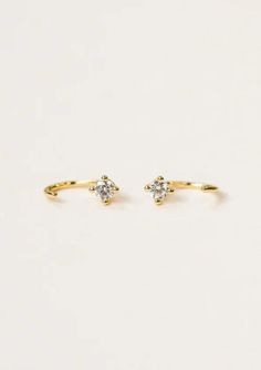 Adorned with a sparkling CZ stone, these white huggies add everyday glamour. Loop the non-stone end through like you would a normal post, and let these dainty earrings hug your ear tight. Colorado Outfits, Bear Earrings, Vermeil Jewelry, Ear Piercing, Huggie Earrings, Earring Sale, Dainty Earrings, Jewelry Cleaner, Gold Filled Jewelry