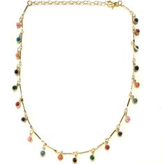 Multi Colored Charm Choker Necklace - Nikki Smith Designs Multicolor Charm Necklaces With Adjustable Chain, Trendy Multicolor Choker With Adjustable Chain, Trendy Multicolor Charm Necklace With Lobster Clasp, Trendy Gold Charm Necklaces With Colorful Beads, Trendy Gold Charm Necklace With Colorful Beads, Trendy Gold Choker With Tiny Beads, Trendy Multicolor Charm Necklaces With Adjustable Chain, Trendy Multicolor Charm Necklace With Adjustable Chain, Adjustable Multicolor Dainty Choker