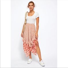 Self: 100% Poly Lining: 100% Viscose Partially Lined Hidden Side Zipper Closure Asymmetric Hem Skirt Measures Approx 33" In Length Imported Revolve Style No. Free-Wq204 Manufacturer Style No. Ob1064156 Summer Rayon Skirt With Ruffles, Summer Ruffle Skirt In Rayon, Summer Ruffled Rayon Skirt, Summer Ruffled Skirt Made Of Rayon, Spring Rayon Maxi Skirt With Ruffles, Spring Ruffle Rayon Maxi Skirt, Spring Ruffled Rayon Maxi Skirt, Spring Ruffled Rayon Skirt, Casual Ruffled Rayon Skirt