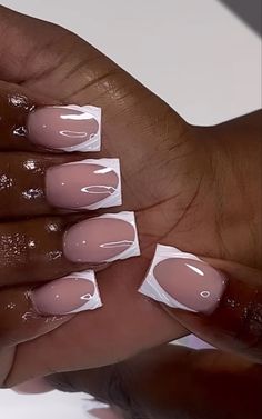 French Short Nails Design, Classy Nails Black Women, Simple Nail Sets, Short Square Acrylic Nails French Tips, French Tip Nail Inspiration, Pink Tip Nails, October Books, Books Open, Colored Acrylic Nails