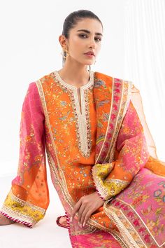 Mira (B) – Sania Maskatiya International Luxury Tissue Silk Dupatta With Kora, Luxury Multicolor Tissue Silk Dupatta, Luxury Tussar Silk Dupatta For Celebration, Orange Chanderi Palazzo Set With Gota Work, Orange Resham Embroidered Palazzo Set For Festivals, Festive Orange Palazzo Set With Straight Kurta, Festive Orange Palazzo Set With Sheer Dupatta, Bollywood Style Orange Palazzo Set With Straight Kurta, Orange Chanderi Palazzo Set For Festivals