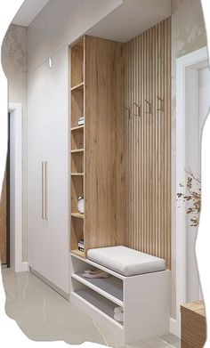 #masterbedroom #bedroomdecor #interiordesign #homedecor #bedroomideas #bedroominspiration #interiordecor #homeimprovement #designideas Small Villa Design Interiors, Slat Wall With Bench, Apartment Entryway Ideas Modern, Small Corridor Ideas, Foyer Area Design Entrance, Entrance Shelf, Small Entrance Hall Ideas, Bedroom Japandi