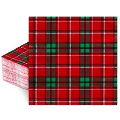 red and green plaid paper on top of each other