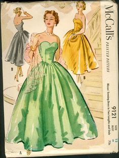 Bridesmaid Dress Pattern, Patterned Bridesmaid Dresses, Wedding Bridesmaid Dress, Patterns For Fashion, Strapless Evening Gowns, Vintage Dress Patterns, Mccalls Patterns, Wedding Bridesmaid