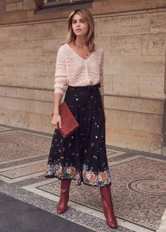 Sézane - Bettina skirt Look Boho Chic, Look Casual Chic, Casual Chique, Winter Skirt, Mode Inspo, Ladies Dress Design