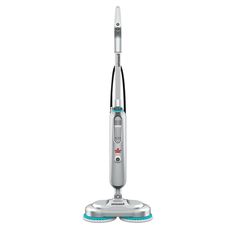 a silver and blue cordless vacuum on a white background