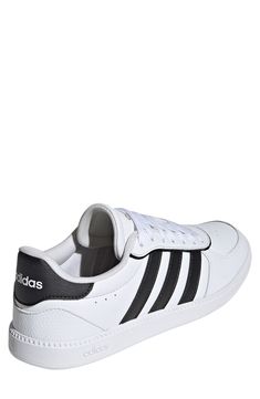 A raised rubber cupsole and classic 3-Stripes branding combine casual and heritage styling on a sneaker built for everyday outings. Leather and synthetic upper/textile lining/rubber sole Imported Classic Adidas Sneakers With Vulcanized Sole, Adidas Low-top Sneakers With Three Stripes, Adidas Low-top Three Stripes Sneakers, Classic Sneakers With Three Stripes Branding And Round Toe, Classic Sneakers With Three Stripes And Round Toe, Synthetic Lace-up Skate Shoes With Three Stripes, Classic Adidas Sneakers With Three Stripes, Classic Adidas Sneakers With Three Stripes Branding, Classic High-top Skate Shoes With Three Stripes