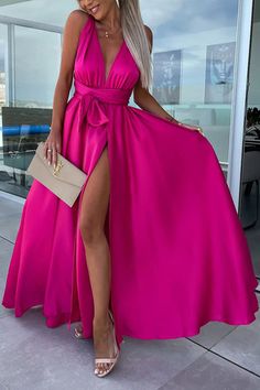 Special Dress, Shoulder Dresses, High Low Maxi Dress, Sleeveless Outfit, Casual Party Dresses, Fit Womens, Split Maxi Dress, Dresses 2023, Backless Maxi Dresses