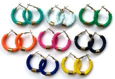 These colorful summer hoop earrings add a fun pop of color and are a perfect addition to any outfit. Incredibly lightweight, colorful hoops are nickel free and come on an 18k gold plated hoop with lever back closure, making it easy to put on and take off. Perfect for gifting or wearing yourself, these classy small hoops are a great size for tweens, teens and women of all ages and can be worn year round. Size: 1-inch in diameter Color Options: Please choose your color from the drop down menu. - White - Pink - Orange - Yellow - Green - Teal - Arctic Blue - Navy - Black - Indigo Don't see the color you're looking for? I have several more colors available. Feel free to message me if you don't see the shade you'd like. Materials: -18k gold plated hoop -Clay disc beads Packaging: All jewelry is Small Hoop Earrings For Beach In Spring, Small Hoop Earrings For Beach Spring Season, Small Hoop Earrings For Spring Beach Days, Spring Beach Small Hoop Earrings, Colorful Hoop Earrings For Summer, Green Hoop Earrings For Summer Party, Multicolor Small Hoop Jewelry For Spring, Colorful Hoop Summer Earrings, Trendy Hoop Earrings For Beach In Spring