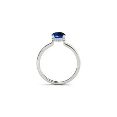 The hidden halo of our Casey round sapphire engagement ring elevates a minimal style into a truly special piece. With its secret diamond halo sitting just below the center stone, the stunning Casey engagement ring is a classic solitaire with a personal touch. From the top view, a round sapphire is held in a simple, beautiful setting. Four curving claws sweep into the diamond-studded bezel below, this delicate detail adding a luxurious accent for your eyes only… A fine, polished band ensures the Round Sapphire Engagement Ring, Hidden Halo Oval, Oval Sapphire Engagement Ring, Blue Sapphire Engagement Ring, Round Sapphire, Sapphire Engagement Ring Blue, Sapphire Engagement Ring, For Your Eyes Only, Hidden Halo