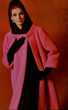 Hooded Dresses, 1969 Fashion, Pink Wool Coat, Dress With Hood, Pick Outfits