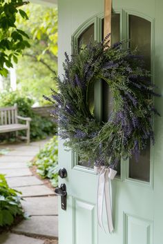 Handmade Lavender Spring Wreath Basket Wreath