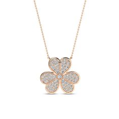 This Lucky Necklace showcases a floral motif with each petal embellished in diamond accents that capture the timeless beauty of blossoms. The floral diamond necklace design symbolizes luck and prosperity, making it a thoughtful and cherished gift. Lucky Necklace, Replica Jewelry, Diamond Necklace Designs, Necklace Design, Vs Diamond, Diamond Settings, Diamond Pendant Necklace, Rose Gold Necklace, Diamond Clarity