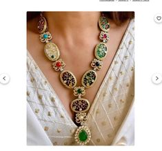 About this item Made by Pricelessindingems Ships from a small business in India Materials: Brass, Gold, Silver, Stone Gemstone: Onyx Jewelry type: Earrings, Necklace Style: Victorian About this item Sabyasachi Inspired Fine Quality Layered Long Emerald Green Faux Zirconium Polki Kundan Necklace Set/Pakistani Necklace/Wedding Jewelry/OOAK Emerald Green Onyx Long Kundan Rani Haar with earrings. Sabyasachi Inspired Necklace Set With Statement Stud Earrings. Onyx stones embellished Long Rani Hair Ne Festive Wedding Locket Jewelry, Formal Multicolor Kundan Necklaces, Multicolor Necklaces For Formal Festivals, Formal Multicolor Jeweled Necklaces, Formal Multicolor Jeweled Necklace, Elegant Festive Locket Necklace, Formal Multicolor Bridal Necklace, Jeweled Kundan Necklace For Gift, Multicolor Temple Jewelry Necklaces For Formal Occasions