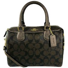 Trendy Fashion COACH Signature and Leopard Print Mixed Mini Bennett Satchel, Women's Bags Mixing Prints, Leopard Print, Satchel, Handles