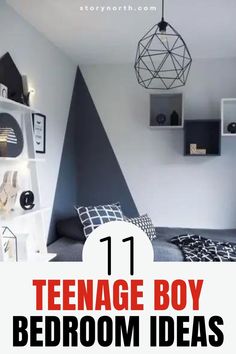 Save this pin for the ultimate teenage boy bedroom inspiration! Discover creative decor ideas your son will love. #TeenBedroom #HomeDecorIdeas #TeenageBoys #BedroomInspiration Teenage Boys Bedroom Led Lights, Bedroom With Futon, Teenager Bedroom Boy Led Lights, Modern Teen Boy Bedroom Blue Bedding, Small Teen Room, Tennage Boy Room Design, Teenager Bedroom Boy Artwork, Wooden Wall Cladding, Teenager Bedroom Boy