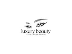 the logo for luxury beauty lashes and brow studio, which has been designed to look like an