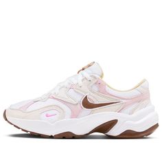 (WMNS) Nike AL8 'White Pink Brown' HM3691-130 Platform Shoes For School, Tennis Shoes Nike Women's, Nike Shoes Women Sneakers, Pink And Brown Sneakers, Cute Shoes For Women Sneakers, Cute Nike Sneakers, Basic Tennis Shoes, Cute Shoes Sneakers Casual, Pink And Brown Shoes