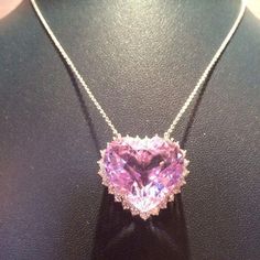 Pink Natural Kunzite And Diamond Women Necklace Pendant 36 Ct. Gold | HarryChadEnt.com Platinum Necklace, Necklace Chain Types, Bling Fashion, Necklace Top, Pendant Necklace Simple, Cz Pendant, Copper Necklace, Engagement Jewelry, Pink Diamond