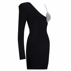 The Bandage Dress is suitable for party. cocktail. clubbing. date night. wedding. night out. evening. birthday. dinner. celebrity and so on as you like. This Dress is sure to turn heads at any occasion!Our Style No.HL872490%Rayon. 9%Nylon. 1%SpandexMade in ChinaVery StretchyGentle Dry Clean Only Elegant Bodycon Dress For Cocktail Party Season, Elegant Cocktail Bodycon Dress For Party Season, Elegant Bodycon Dress For Cocktail Parties, Fitted Dress With Asymmetrical Neckline For Party, Elegant Bodycon Dress For Party, Glamorous Fitted Mini Dress With Asymmetrical Neckline, Backless Bodycon Cocktail Evening Dress, Cocktail Bodycon Backless Evening Dress, Black Bandage Dress For Night Out And Party Season