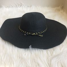 Women Straw Hats Trendy Black Summer Hat, Trendy Black Straw Hat For Summer, Black Fedora Hats For Beach Season, Trendy Hats For Beach Season, Trendy One Size Hats For Beach Season, Black Fedora For Beach Season, Black Beach Season Hats, One Size Fits Most, Black Casual Straw Hat For Beach Season, Black Trendy Sun Hat For Day Out