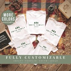 YOUTH - TODDLER - INFANT ITEMS https://www.etsy.com/listing/906803341 Merry Christmas! Make amazing memories with your family this year with these elegant vintage family Christmas shirts for the whole crew. >> Please enter personalization EXACTLY as you want << Smith family 2022 - OR - Smith family 2022 ** We will make all shirts exactly as requested in the personalization box. Please message with any questions! :: S I Z I N G ::  > All products are unisex sizes > Please check size chart to ensure proper fit. I am not able to exchange due to sizing issues, unless the item does not match the size chart. --------------------------------------------- :: Short Sleeve SHIRTS (Adult and Youth) :: Bella + Canvas Shirts are 100% cotton and they feel as good as they look. They are made from super s Customizable White Tops For Holiday, Family Matching Christmas Cotton T-shirt, Customizable Cotton Christmas T-shirt, Customizable Short Sleeve Christmas Tops, Customizable White Christmas Tops, Casual Customizable Christmas Tops, Casual Christmas Tops With Customizable Details, Casual Customizable Tops For Christmas, Family Matching Cotton T-shirt For Holidays