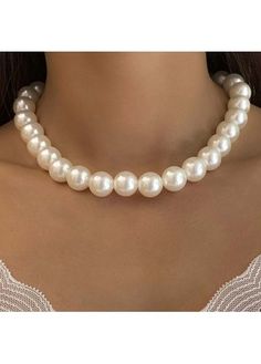 Color:White;Package Contents:1 X Necklace;Occasion:Work; Chic White Choker Jewelry, Chic White Necklace With Clavicle Chain, Chic White Clavicle Chain Necklace, Chic White Pearl Jewelry, White Pearl Chain Jewelry For Party, Trendy White Pearl Choker Necklace, Trendy White Pearl Clavicle Necklace, Trendy White Pearl Clavicle Chain Necklace, Trendy White Beaded Necklaces For Party