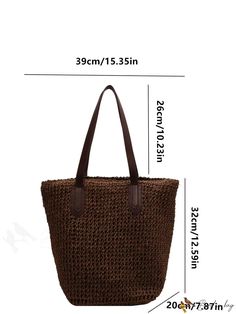 BirdinBag - Medium-sized Vacation Straw Bag with Zipper in Brown Casual Brown Bags With Braided Handles, Casual Brown Bag With Zipper Closure, Casual Handheld Shoulder Bag With Zipper Closure, Trendy Tote Beach Bag With Zipper, Trendy Beach Bag Tote With Zipper Closure, Trendy Tote Beach Bag With Zipper Closure, Casual Bags With Zipper Closure For Daily Use, Brown Shoulder Bag With Large Capacity Long Handle, Casual Handheld Shoulder Bag With Zipper