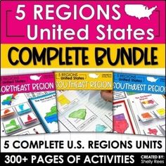 five regions united states complete bundle for the us region unit, with text and pictures