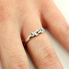 Cut-out Jesus Ring (#SR-442) | Women's Rings on ChristianJewelry.com Christian Rings Women, Rings For Women Aesthetic, Jesus Jewelry, Christian Jewelry For Women, Radiant Rings, Jesus Ring, Christian Rings, Christian Accessories, Jesus Clothes