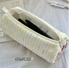 49426401755418 Cute White Pencil Case For Study, Trendy White Pencil Case For Students, Cute White Pencil Case For Students, White Pencil Case With Pen Holders, White Pencil Case For Back To School, Back To School White Pencil Case With Pen Holders, White Stationery Zipper Pouch For Study, White Stationery With Pen Slots For Everyday Use, White Stationery With Pen Slots