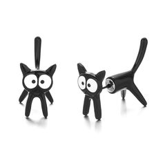 PRICES MAY VARY. 🐱Cute Cat Earrings🐱 You will get a pair of simple and cute black cat stud earrings, Highlight the unique and adorable design of the cat earrings, including any features that make them stand out, such as the shape, size, or style of the cat.These beautifully crafted cat earrings will make you look more attractive 🐱Cat Earrings For Women🐱 These black cat stud earrings have a sleek, minimalist design and are versatile. The earrings are made of high quality materials and craftsm Cute Unique Earrings, Novelty Earrings Handmade, Cool Earrings Unique, Cute Clay Earrings, Silly Earrings, Cat Themed Accessories, Dream Accessories, Weird Earrings, Cat Stud Earrings