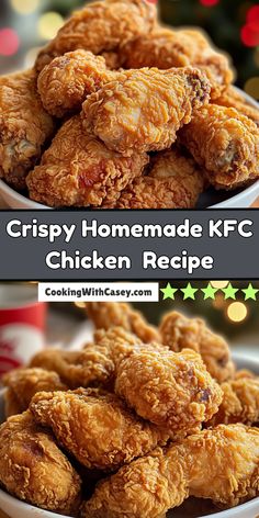 crispy homemade kfc chicken recipe in a bowl