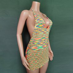 Season: Spring,Summer,Autumn_Size:S,M,L,XLColor:Green,RedStyle:Daily,Party,Beach_Dress Length:ShortOccasion: Daily,Party_Fabric:Polyester_Package Contents: 1* Dress, without Accessorie Backless Fitted Mini Dress Beach Cover-up, Fitted Backless Mini Dress For Beach, Fitted Backless Mini Dress For Beach Cover-up, Orange Backless Mini Dress For Summer, Summer Halter Neck Bodycon Dress, Backless Stretch Mini Dress For Vacation, Bohemian Mini Dress With Stretch, Stretch Backless Mini Dress For Vacation, Colorful V-neck Mini Dress For Summer