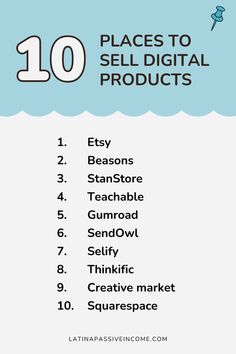 the top ten places to sell digital products