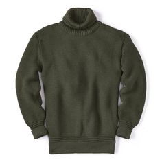 Ultra-warm knit crafted from 1 full kg of virgin wool U Boat, Fisherman Sweater, Roll Neck Sweater, Military Green, Knitted Sweaters, Top Brands, Fashion Outfits, Wool, Outfit Accessories