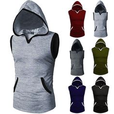 Description Feature: 100% Brand new and high quality Style: fashion,sports Size: M,L,XL,2XL,3XL Color: black,red,army green,light grey,dark grey,navy blue Material: polyester Sleeve length: sleeveless Thickness: regular Neckline: hooded Length: hips Pattern: solid Season: spring,summer,autumn Occasion: daily,workout Garment:Hand washing or machine washing,line dry. Package:1pcs tops Note:  1.Due to the light and screen difference, the item's color may be slightly different from the pictures. Ple Gym Hoodies, Mens Workout, Gym Hoodie, Washing Line, Muscle T Shirts, Gym Tank Tops, Muscle Shirts, Sleeveless Hoodie, Red Army